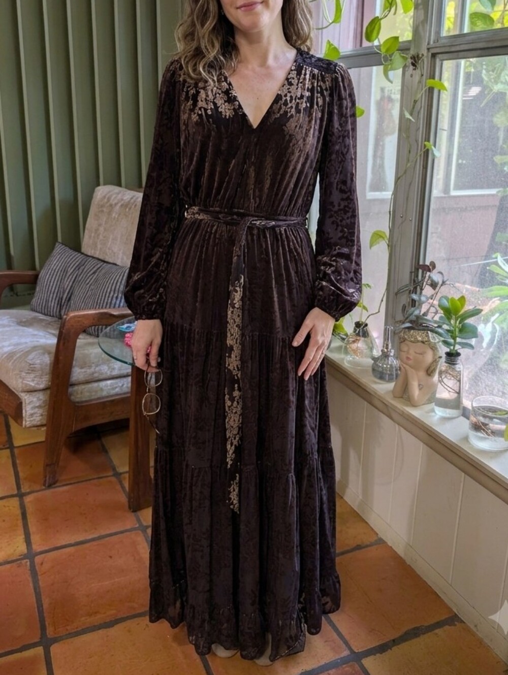 Kelly Grace Espresso Long Sleeve Dress.